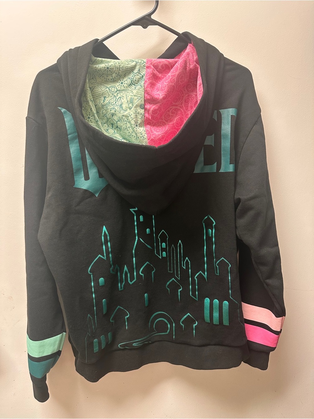 Loungefly Wicked Black Crewneck Sweater with Pink & Mint Accents - Picture 6 of 8
